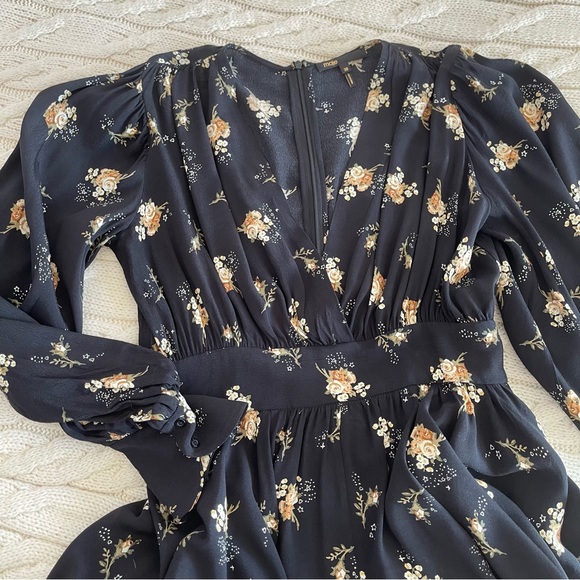 Maje Floral Long Balloon Sleeve Mini Dress, Size 6 US/38 FR - Picture 7 of 13